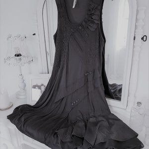 FUNKY! Mollorello Large Dress Sleeveless Black Loaded! Soft NEW Boutique